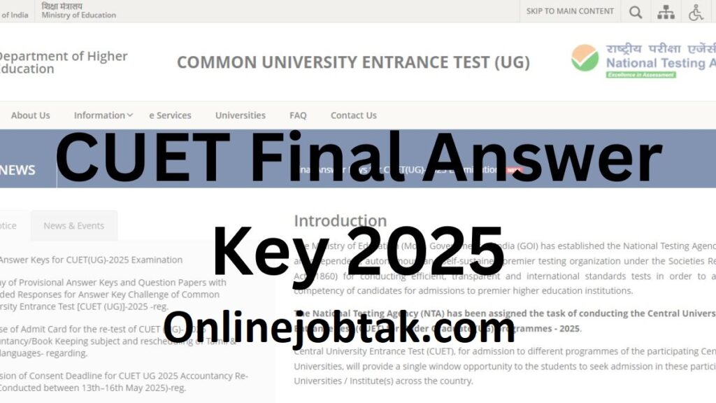 CUET UG 2025 Answer Key