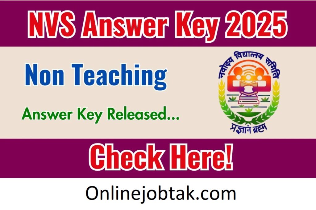 NVS Non-Teaching Answer Key 2025